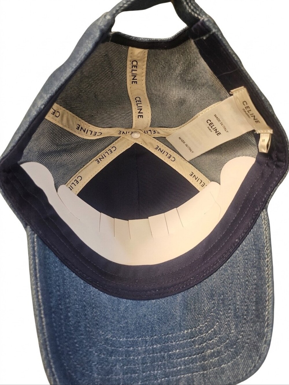 🔥NWT‼️✨ CELINE ✨ Authentic Denim Blue Triomphe Baseball Cap Hat - Unisex - Picture 5 of 12